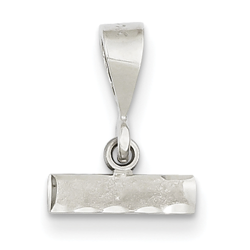 14k White Gold Casted Small Diamond Cut Number Top Charm