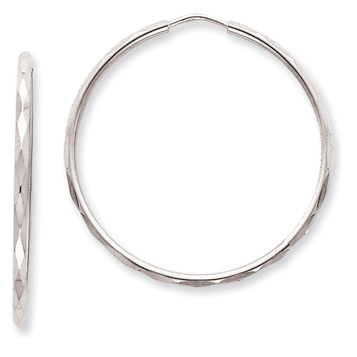 Sterling Silver D/C Hoop Earrings
