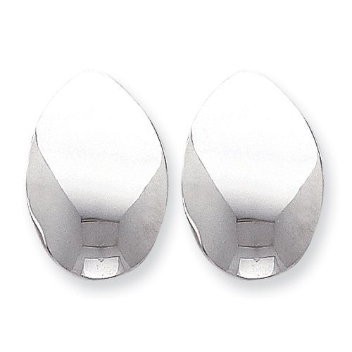 Sterling Silver Polished Oval Non-pierced Earrings