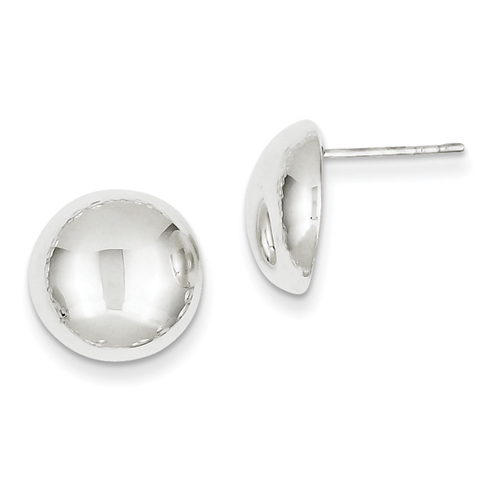 Sterling Silver 13mm Button Earrings