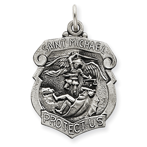 Sterling Silver St. Michael Badge Medal Charm