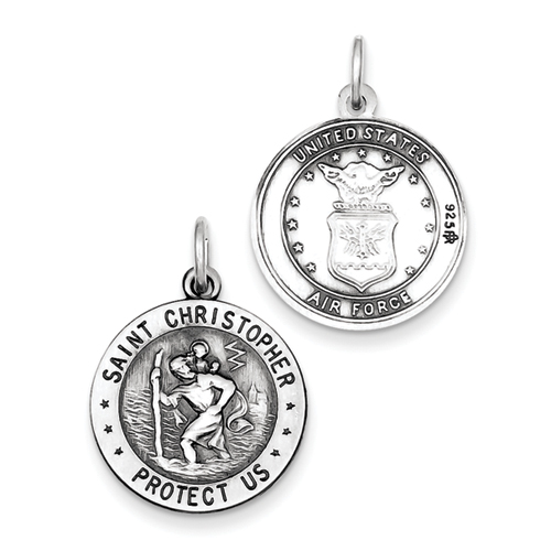 Sterling Silver St.Christopher US Air Force Medal