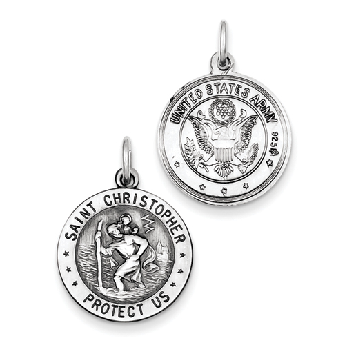 Sterling Silver St.Christopher US Army Medal