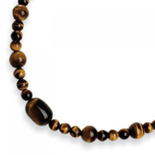 Sterling Silver 18 Inch Tiger's Eye Necklace