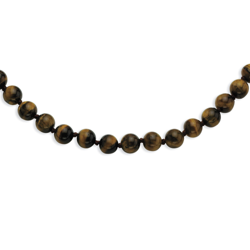 8-8.5mm Smooth Beaded Tiger Eye Necklace
