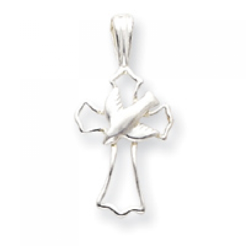 Sterling Silver Dove Cross Pendant