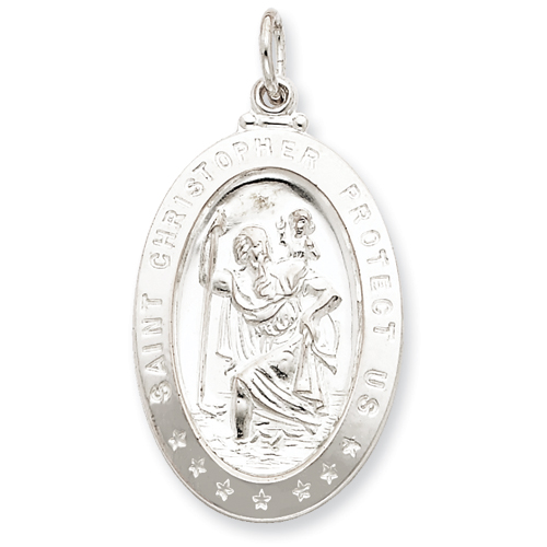 Sterling Silver Saint Christopher Medal Pendant