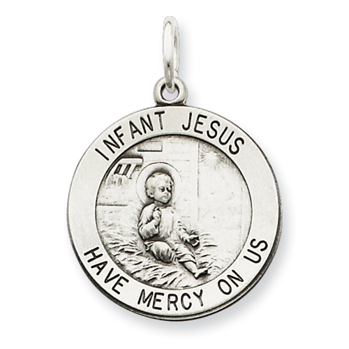 Sterling Silver Antiqued Infant Jesus Medal