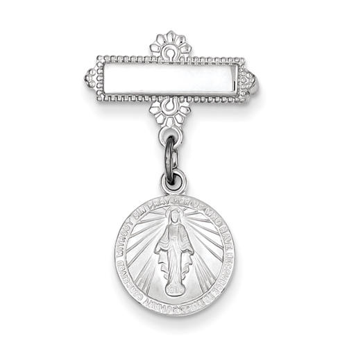 Sterling Silver Miraculous Medal Pin