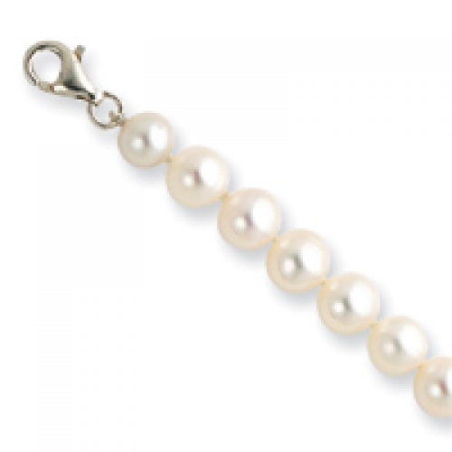 Sterling Silver 6.5-7mm Freshwater Cultured Pearl Bracelet/Necklace Set