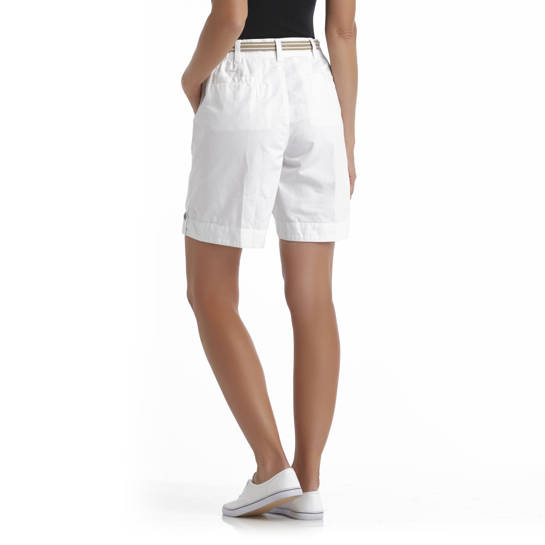 shorts twill bermuda editions belt basic cotton