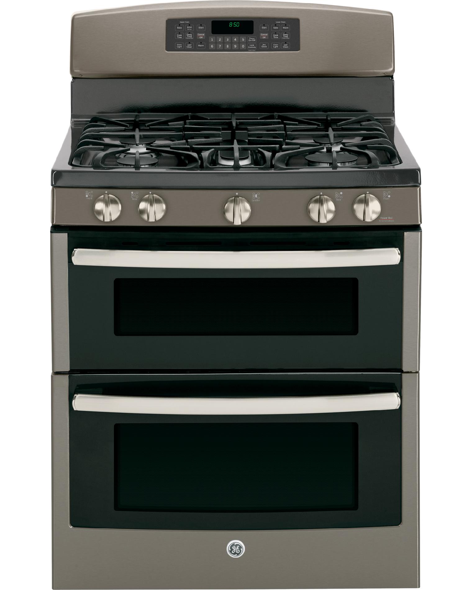 Ge 6.8 Cu. Ft. Gas Range W/ Double Oven Slate Triloo