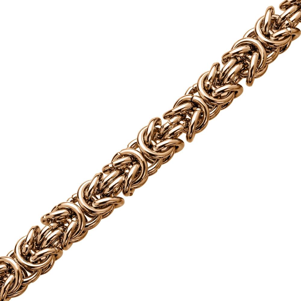 Byzantine Chain Bracelet in Rose Ion Plated Stainless Steel
