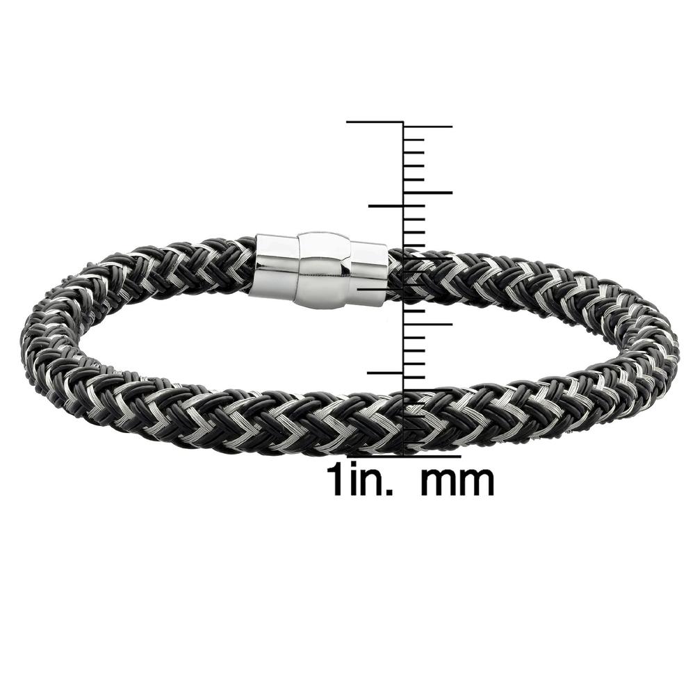 Braided Bracelet with Magnetic Closure in Stainless Steel