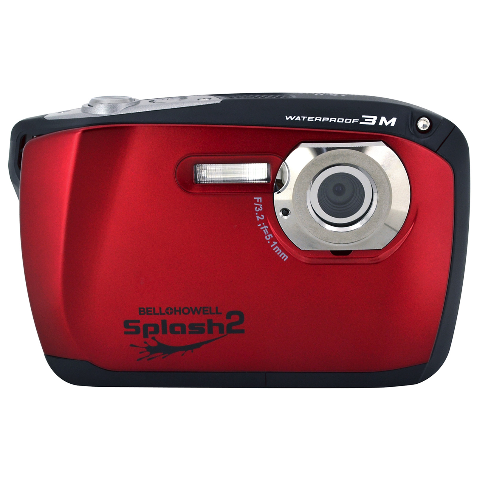 Splash2 16MP Waterproof Digital Camera w/HD Video (Red)