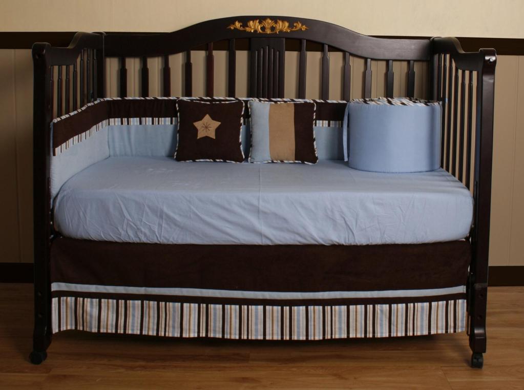 GEENNY Blue Brown Moon & Star 13PCS Crib Bedding Set ...