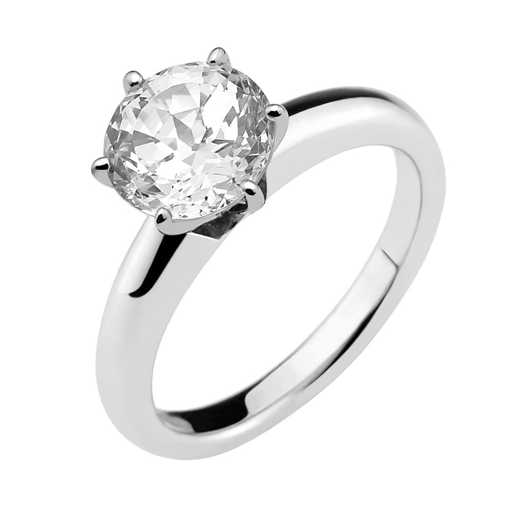 Sterling Silver Cubic Zirconia Round Cut Ring