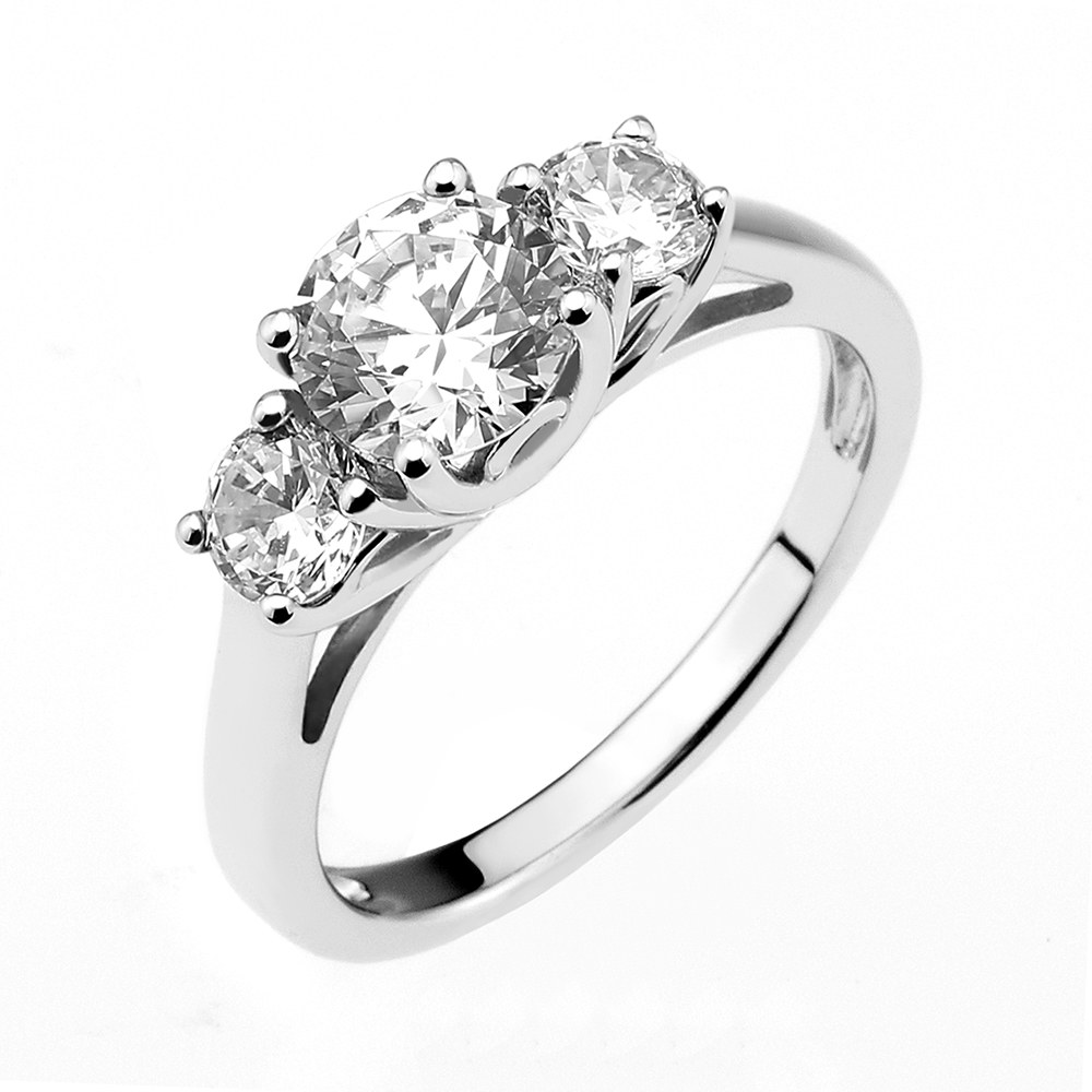 Sterling Silver Cubic Zirconia Round Cut Ring