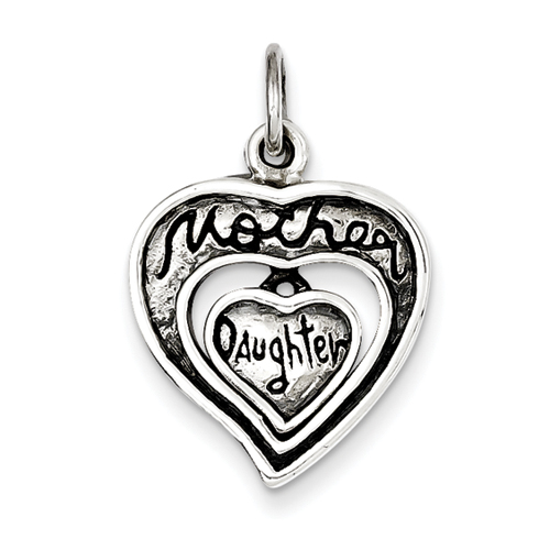 Sterling Silver Antique Mother and Daughter Charm