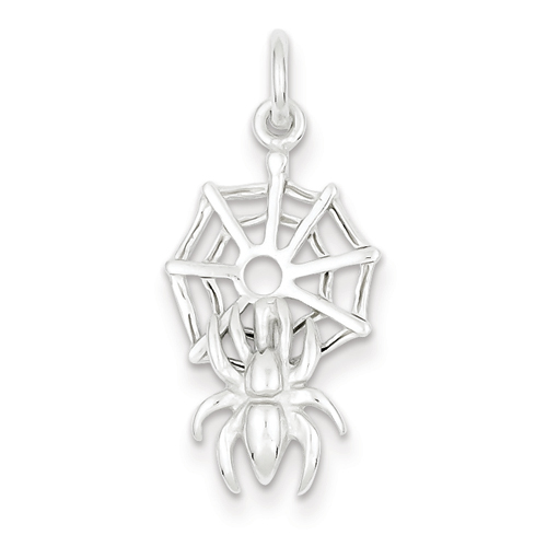 Sterling Silver Spider Web Charm