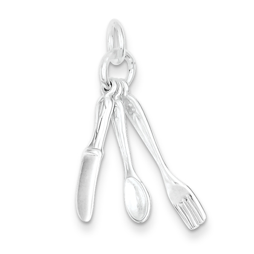 Sterling Silver Fork Knive and Spoon Charm