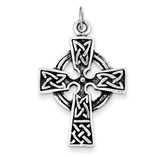 Sterling Silver Antiqued Celtic Cross Pendant