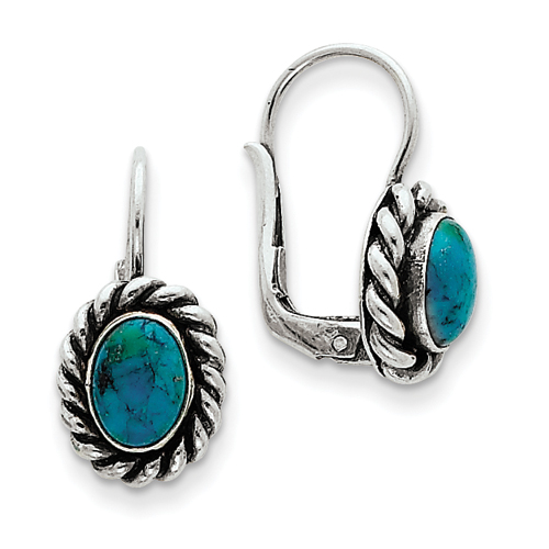 Sterling silver Created Turquoise Earrings