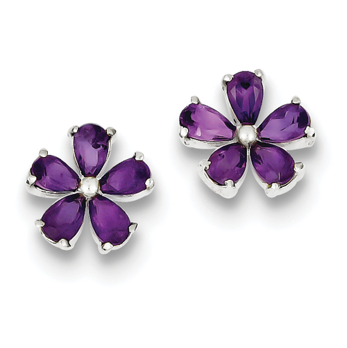 UPC 890908000147 product image for goldia Sterling Silver Amethyst Floral Earrings | upcitemdb.com