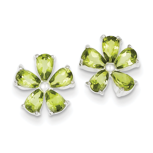 UPC 890908000123 product image for goldia Sterling Silver Peridot Floral Earrings | upcitemdb.com