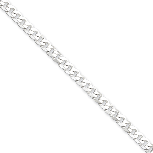 Sterling Silver 4.5mm Curb Chain Necklace - 20 Inch - Lobster Claw