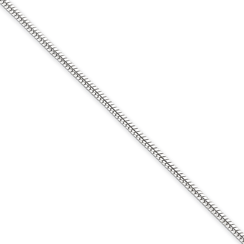 Sterling Silver 1.75mm Round Snake Chain Necklace - 16 Inch - Lobster Claw