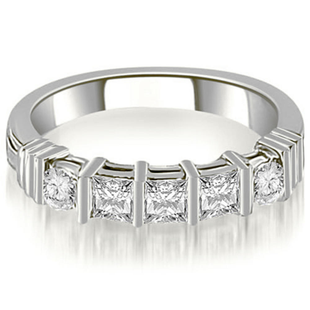1.69 Cttw Round and Princess-Cut 14K White Gold Diamond Bridal Set