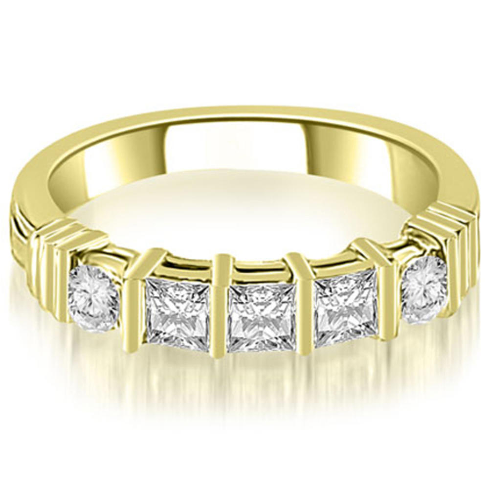 1.74 cttw. 14K Yellow Gold Princess And Round Cut Diamond Bridal Set (I1, H-I)
