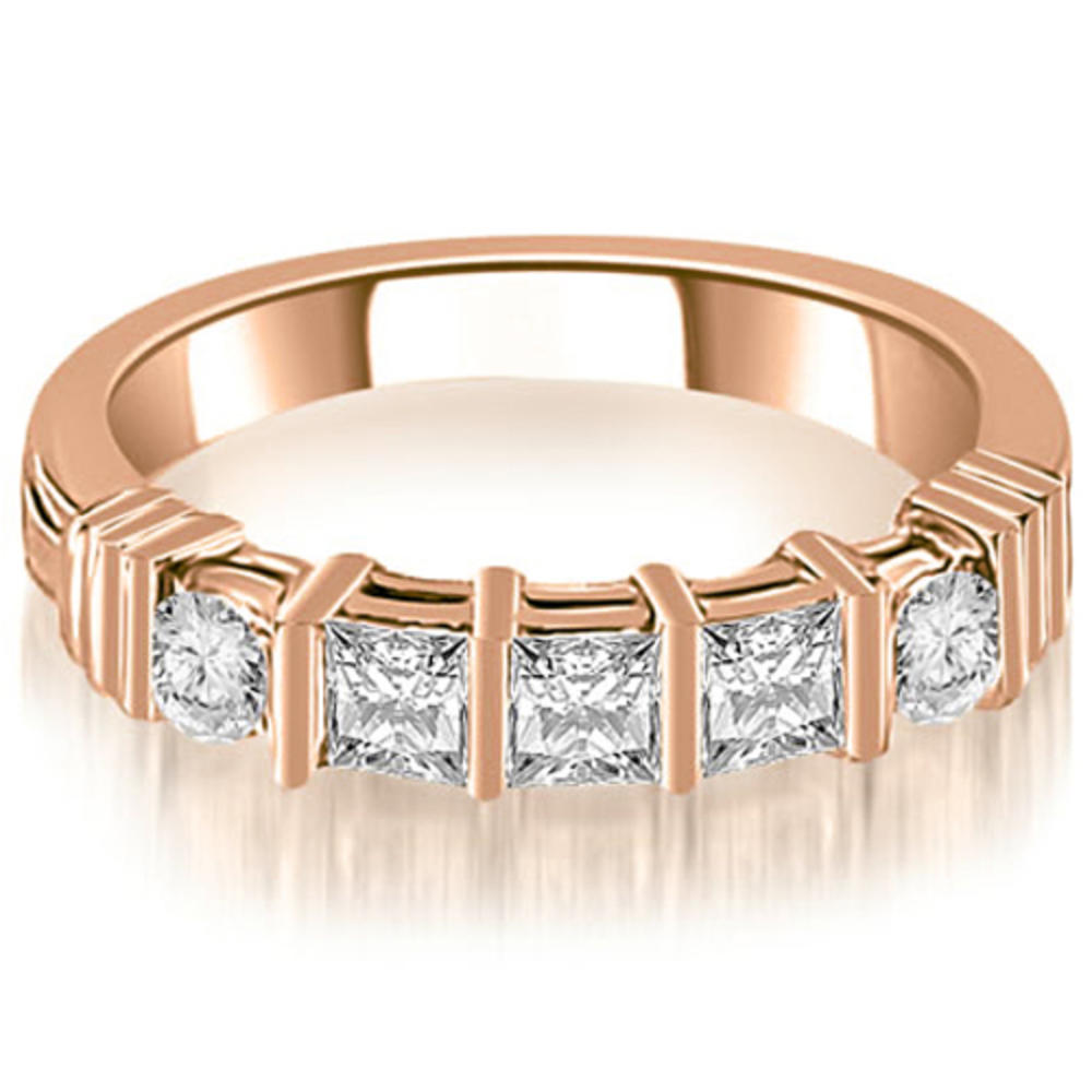 2.24 cttw. 18K Rose Gold Princess And Round Cut Diamond Bridal Set (I1, H-I)