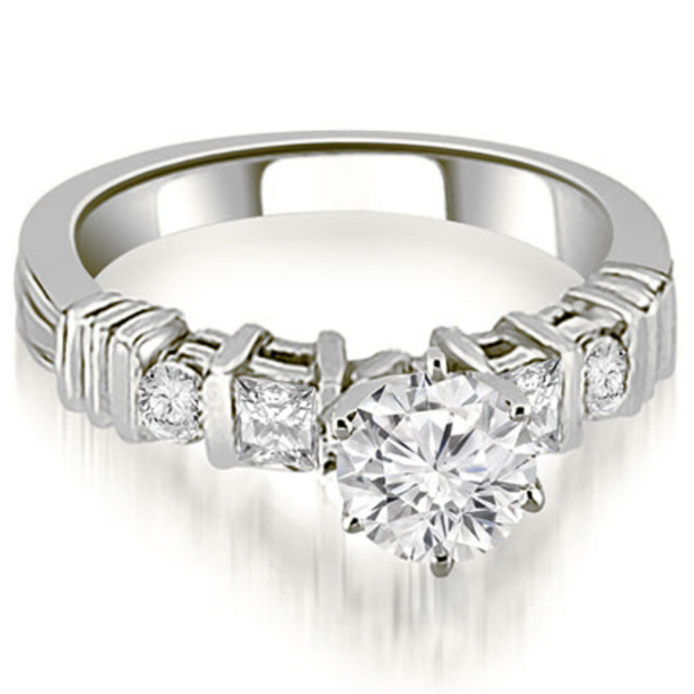 1.59 cttw. 18K White Gold Princess And Round Cut Diamond Bridal Set (I1, H-I)