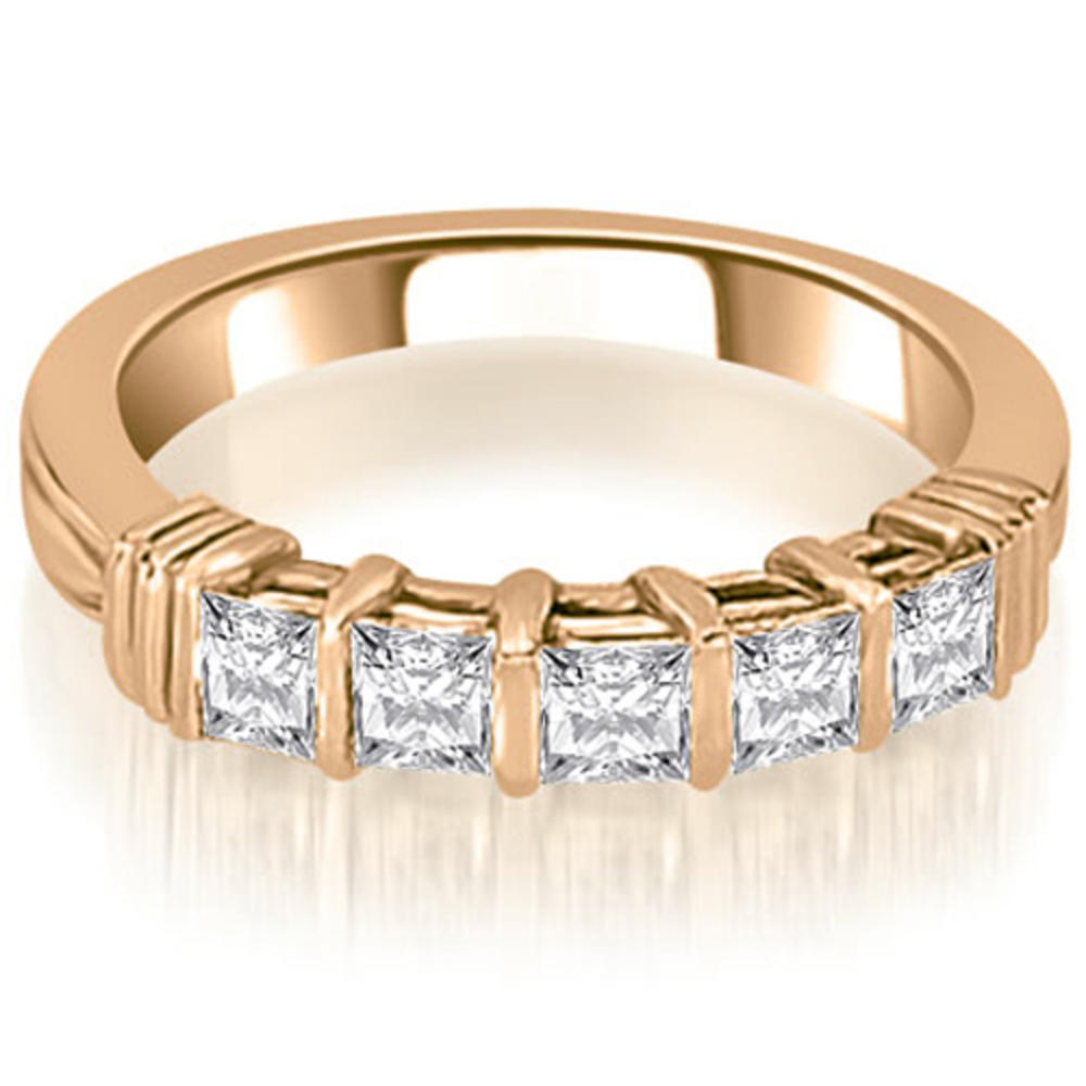 2.30 cttw. 14K Rose Gold Bar Set Round & Princess Cut Diamond Bridal Set (I1, H-I)