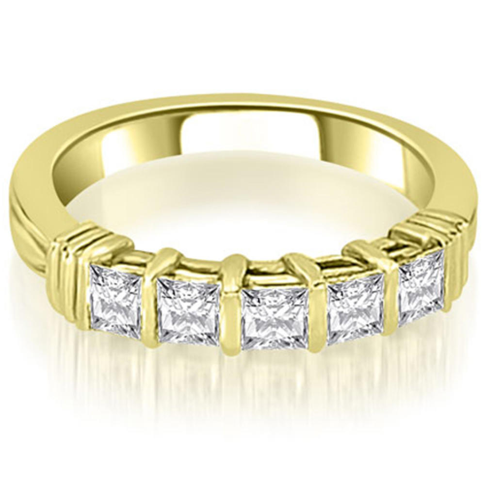 2.05 cttw. 14K Yellow Gold Bar Set Round & Princess Cut Diamond Bridal Set (I1, H-I)