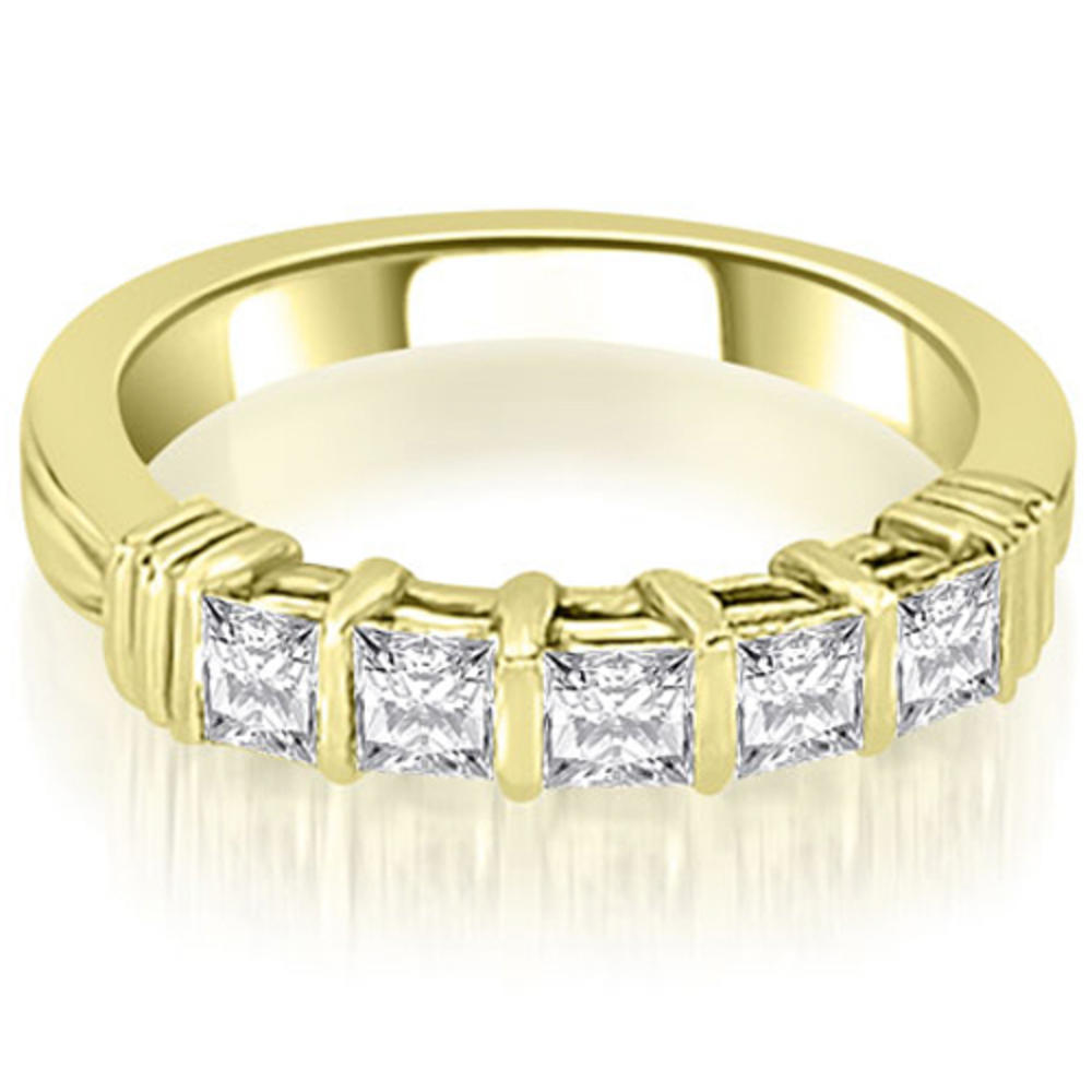 1.90 cttw. 18K Yellow Gold Bar Set Round & Princess Cut Diamond Bridal Set (I1, H-I)