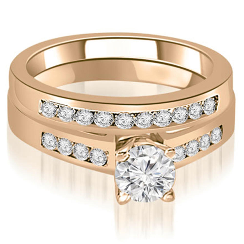 0.80 Cttw Round Cut 14K Rose Gold Diamond Bridal Set