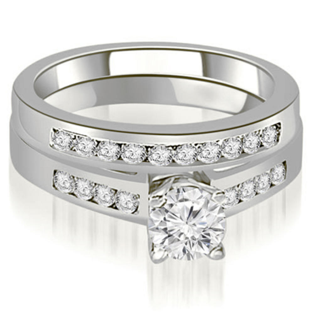0.90 Cttw Round Cut 14K White Gold Diamond Bridal Set