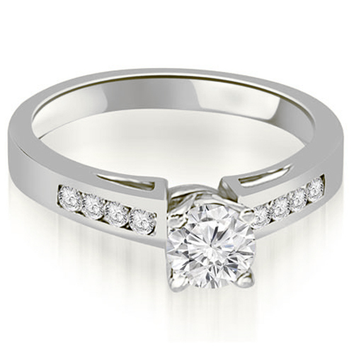 0.55 Cttw Round Cut 18K White Gold Diamond Engagement Ring