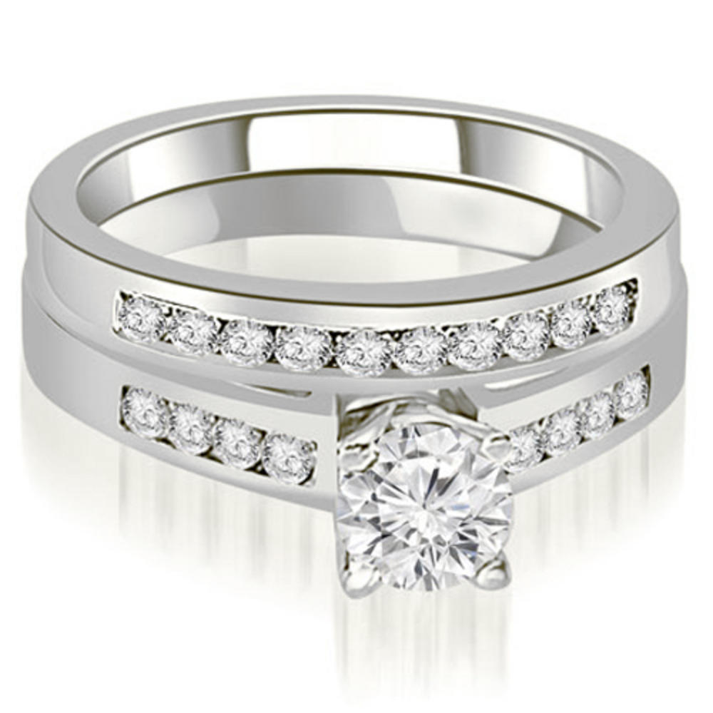 1.45 Cttw Round-Cut 18K White Gold Diamond Bridal Set