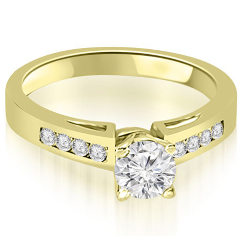 0.55 Cttw Round-Cut 18K Yellow Gold Diamond Cathedral Engagement Ring