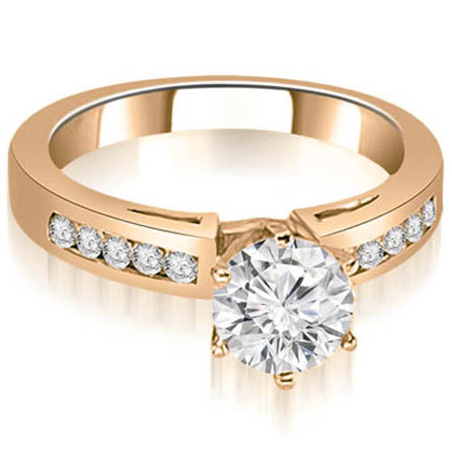 0.70 Cttw. Round Cut 14K Rose Gold Diamond Engagement Ring
