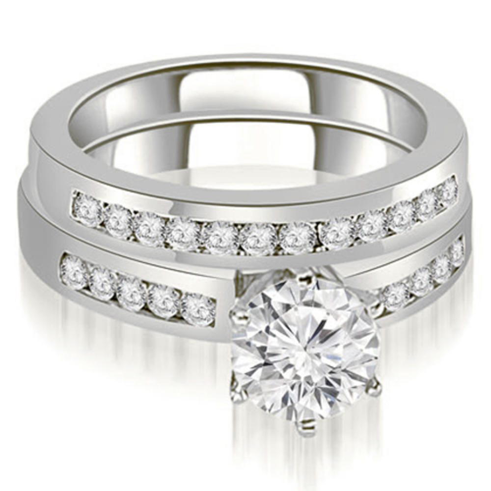 1.55 Cttw Round Cut 14K White Gold Diamond Bridal Set