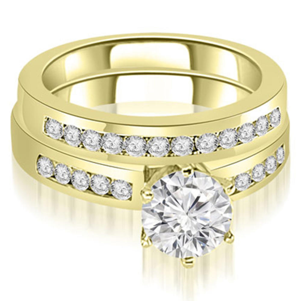 1.30 cttw Round-Cut 14k Yellow Gold Diamond Bridal Set