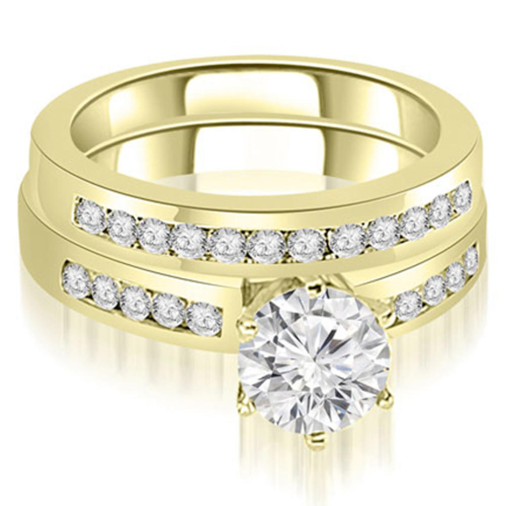 1.05 cttw Round-Cut 18k Yellow Gold Diamond Engagement Set