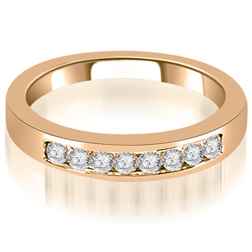 0.30 Cttw Round Cut 14K Rose Gold Diamond Channel Wedding Ring