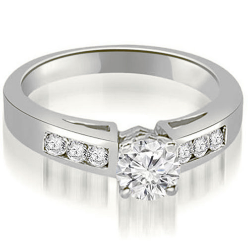 14K White Gold 0.65 cttw. Channel Set Round Cut Diamond Engagement Ring (I1, H-I)