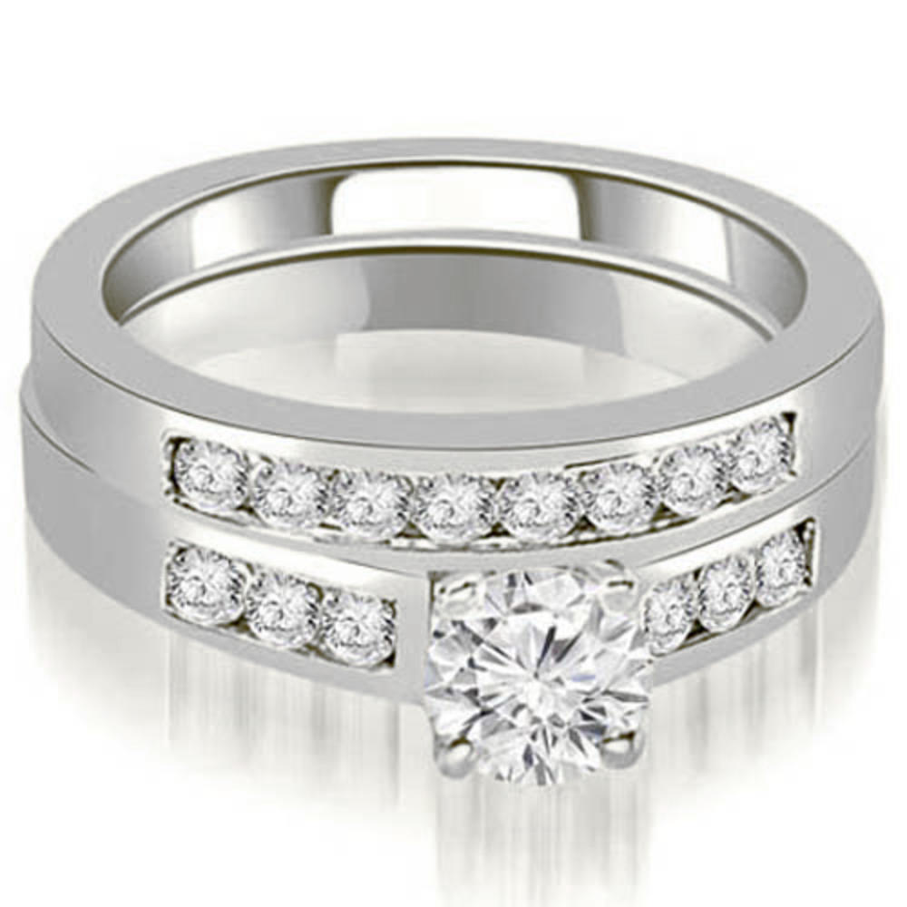 1.25 Cttw Round-Cut 14k White Gold Diamond Bridal Set